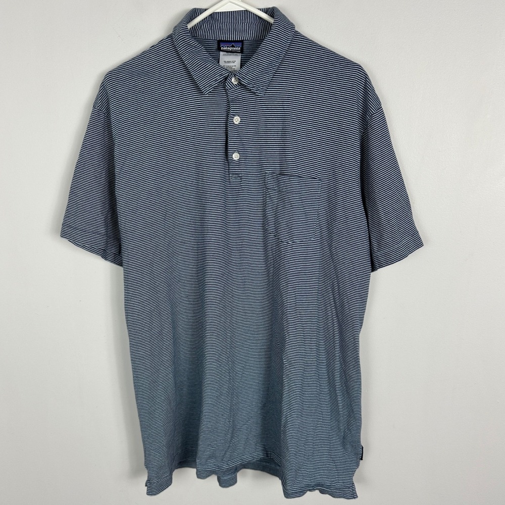 Patagonia Mens Short Sleeve Polo Shirt Size XXL Squeaky Clean Striped 52776 Top‎